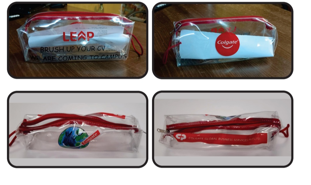 transparent pouch with print